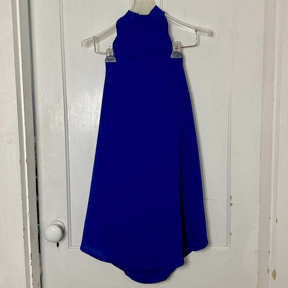 Angel Biba high neck blue mini dress